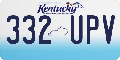 KY license plate 332UPV