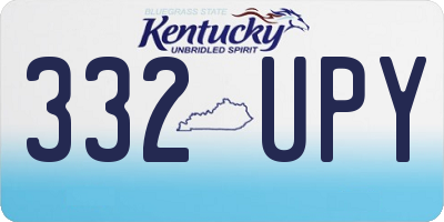 KY license plate 332UPY