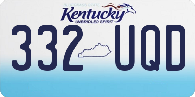 KY license plate 332UQD