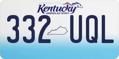 KY license plate 332UQL