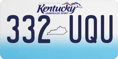 KY license plate 332UQU
