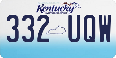 KY license plate 332UQW