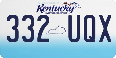 KY license plate 332UQX