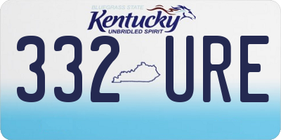 KY license plate 332URE