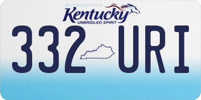 KY license plate 332URI