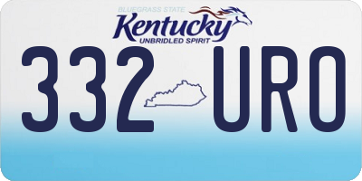 KY license plate 332URO