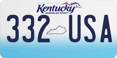 KY license plate 332USA