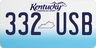 KY license plate 332USB