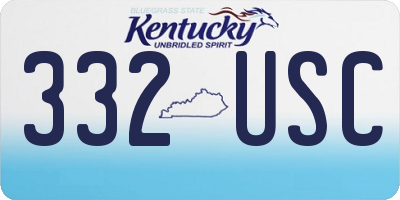 KY license plate 332USC