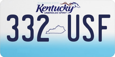KY license plate 332USF