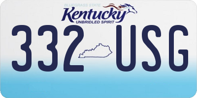KY license plate 332USG