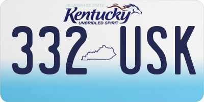 KY license plate 332USK