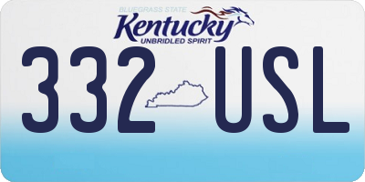 KY license plate 332USL