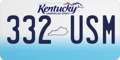 KY license plate 332USM