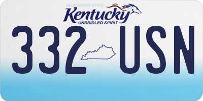 KY license plate 332USN