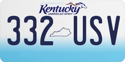 KY license plate 332USV