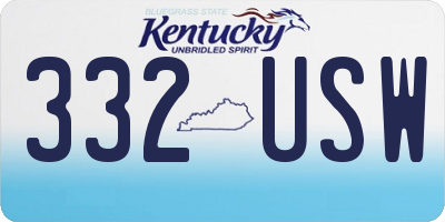 KY license plate 332USW