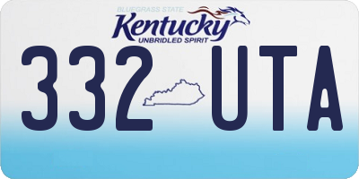 KY license plate 332UTA