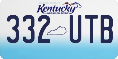 KY license plate 332UTB
