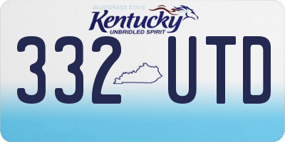 KY license plate 332UTD
