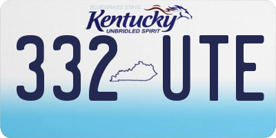 KY license plate 332UTE