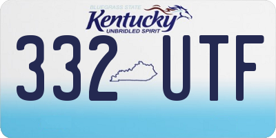 KY license plate 332UTF