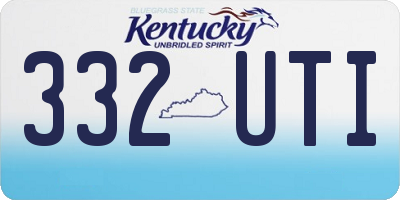 KY license plate 332UTI