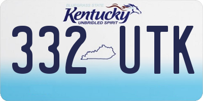 KY license plate 332UTK