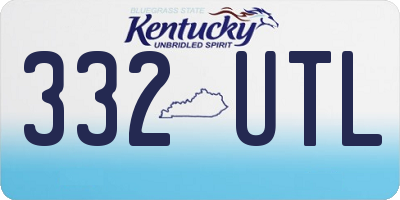KY license plate 332UTL