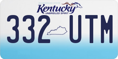 KY license plate 332UTM