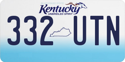 KY license plate 332UTN