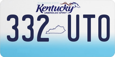 KY license plate 332UTO