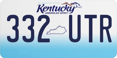 KY license plate 332UTR