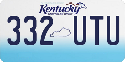 KY license plate 332UTU