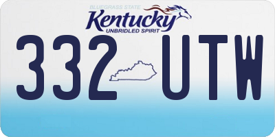 KY license plate 332UTW