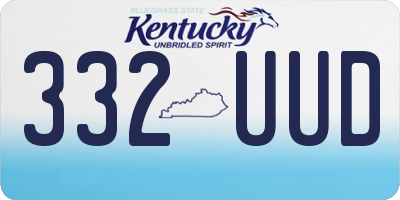 KY license plate 332UUD