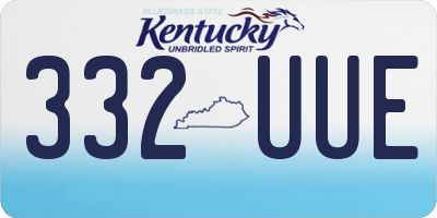 KY license plate 332UUE