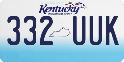 KY license plate 332UUK