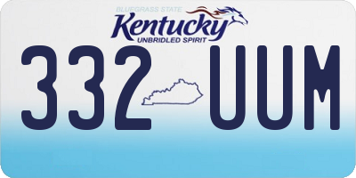KY license plate 332UUM