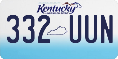 KY license plate 332UUN