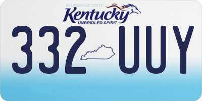 KY license plate 332UUY