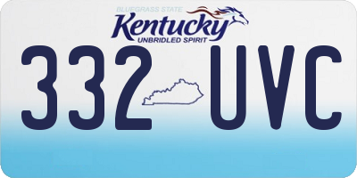 KY license plate 332UVC