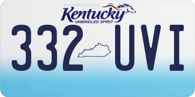 KY license plate 332UVI