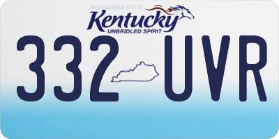 KY license plate 332UVR
