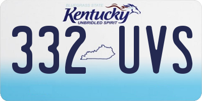 KY license plate 332UVS