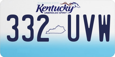 KY license plate 332UVW