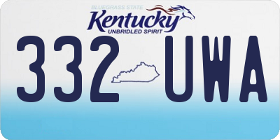 KY license plate 332UWA