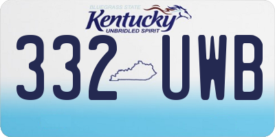 KY license plate 332UWB