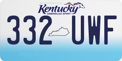 KY license plate 332UWF