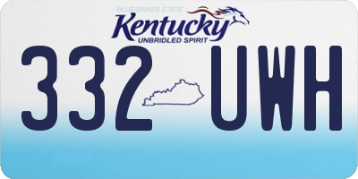 KY license plate 332UWH